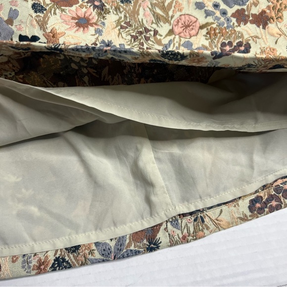 CIDER Mini Skirt Floral Jacquard Mid Waist A Line Classic Light Green Size XL - Picture 4 of 7